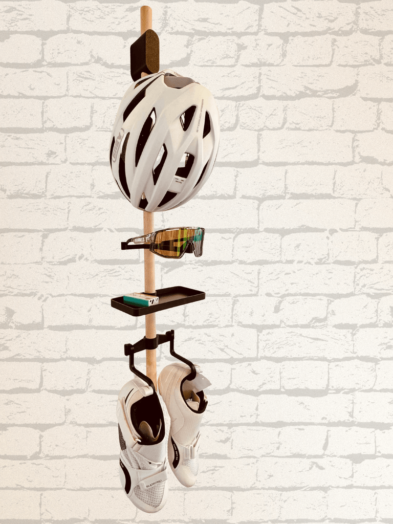 Bike Gear Rack Premium Design Wandhalter für Fahrrad Essentials - MAXIMUM BIKESBike Gear Rack Premium Design Wandhalter für Fahrrad Essentials